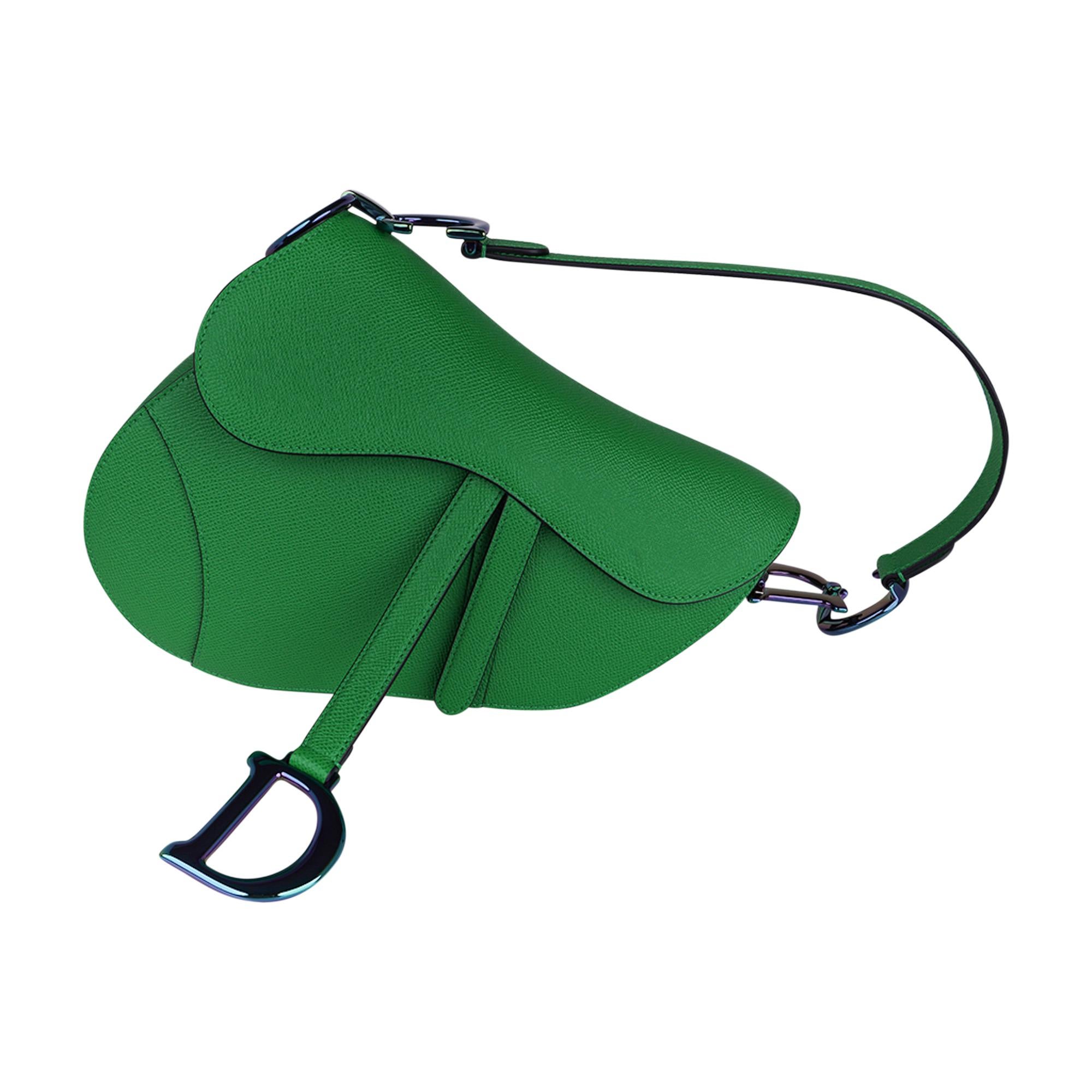 dior green saddle bag
