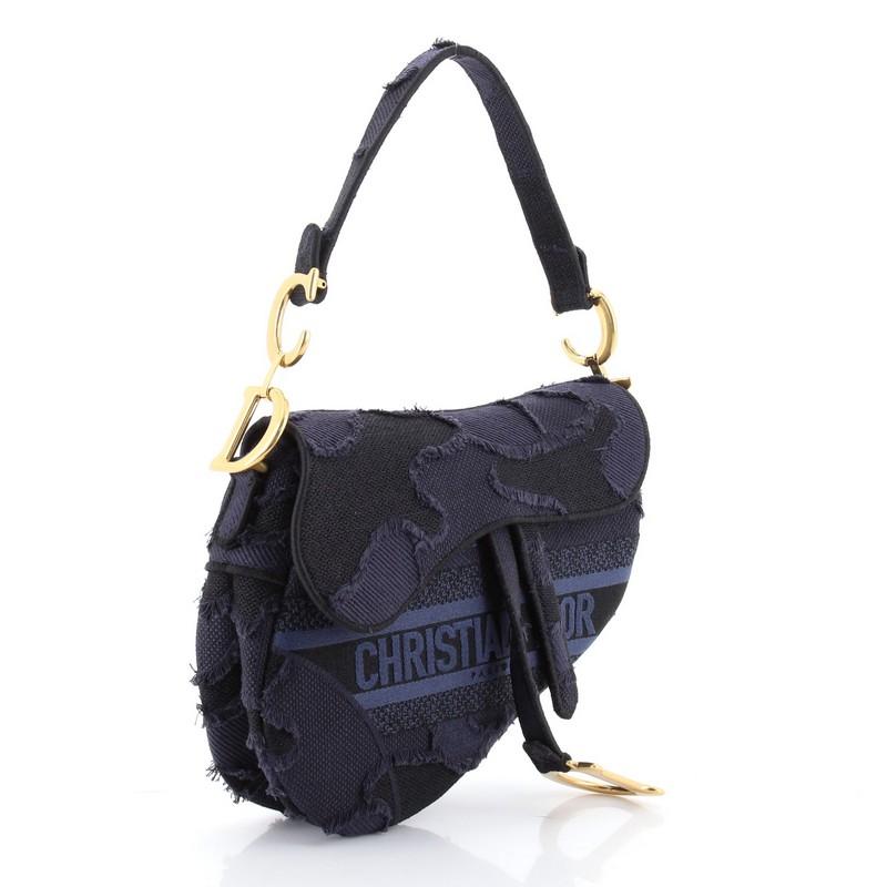 dior saddle bag white camouflage embroidery