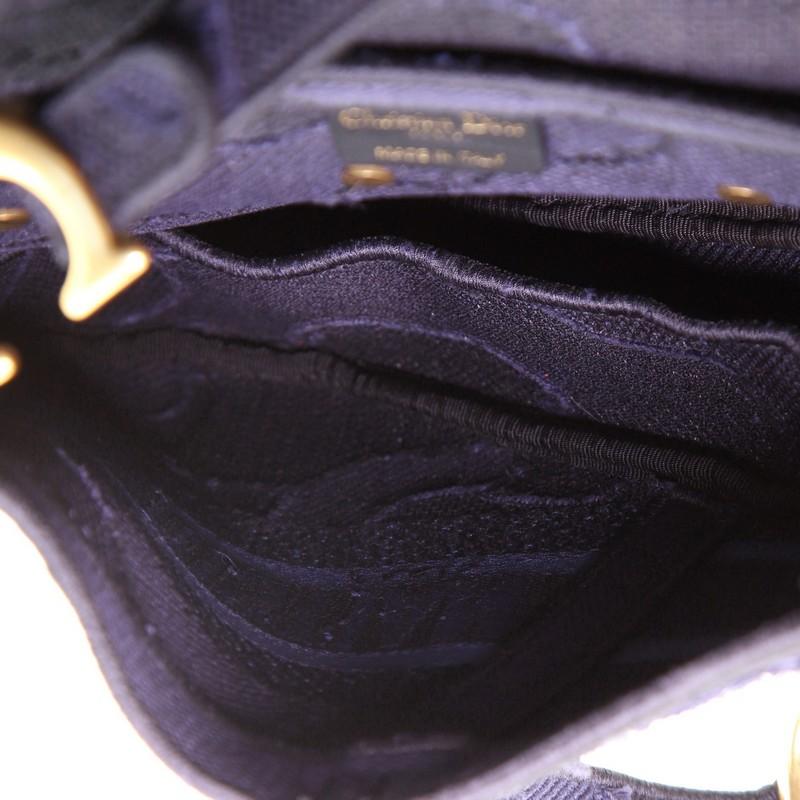 Black Christian Dior Saddle Bag Camouflage Embroidered Canvas Medium