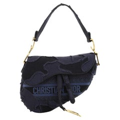 Christian Dior Saddle Bag Camouflage Embroidered Canvas Medium