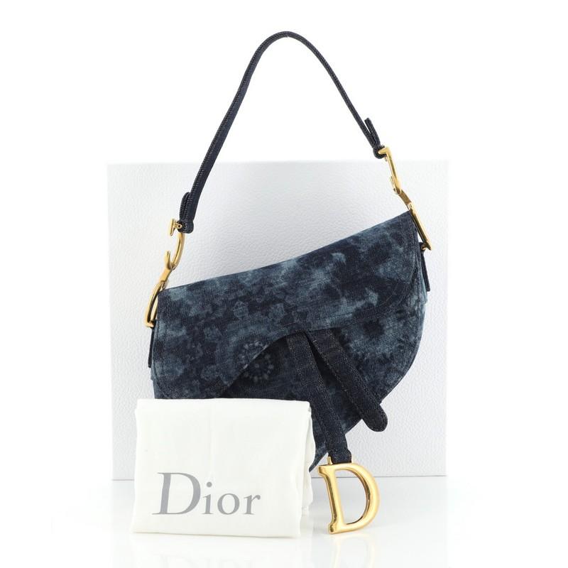 Christian Dior Saddle Bag Tie Dye Printed Denim Medium