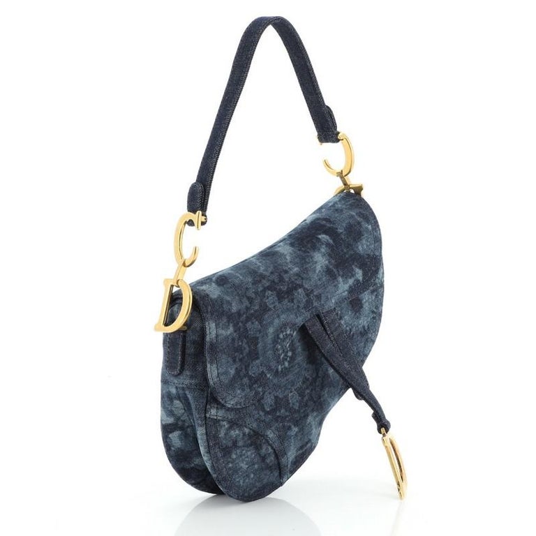Christian Dior Saddle Bag Tie Dye Printed Denim Medium at 1stDibs dior tie dye saddle bag
