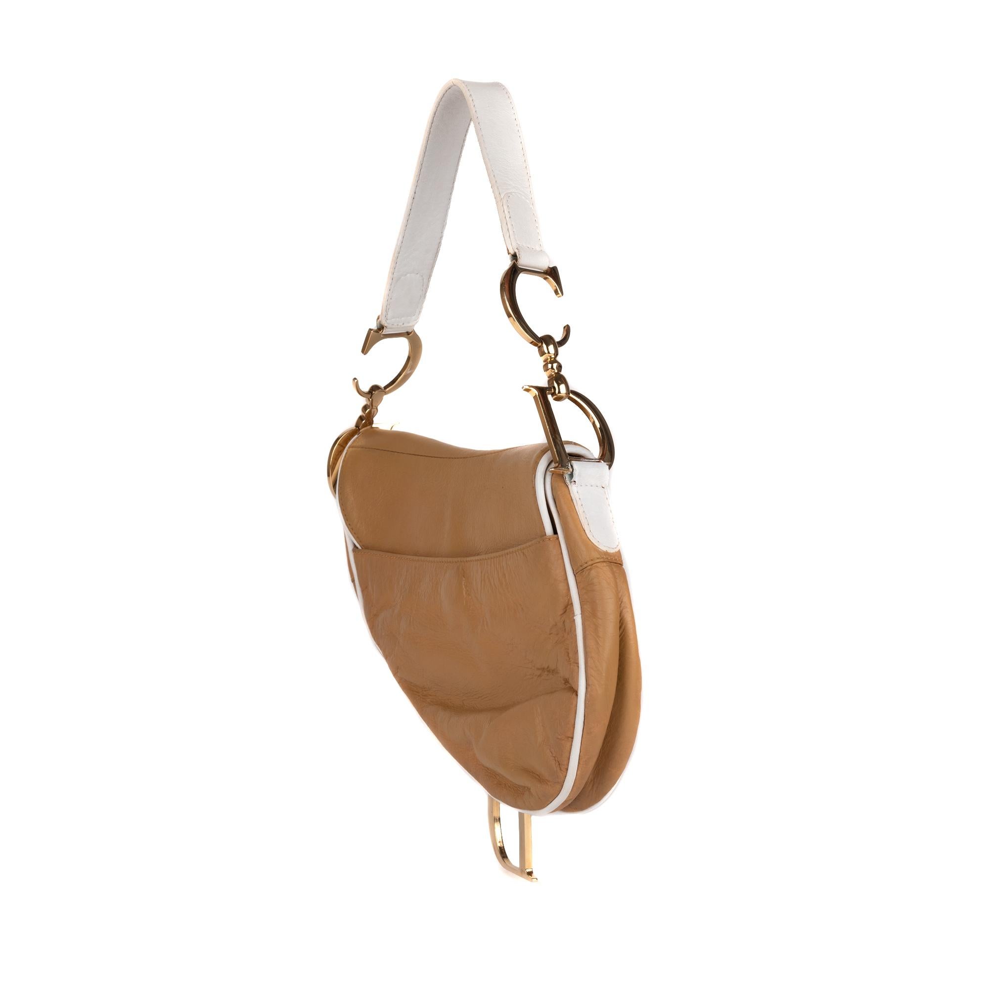 Women's Christian Dior Saddle Beige Leather Bag