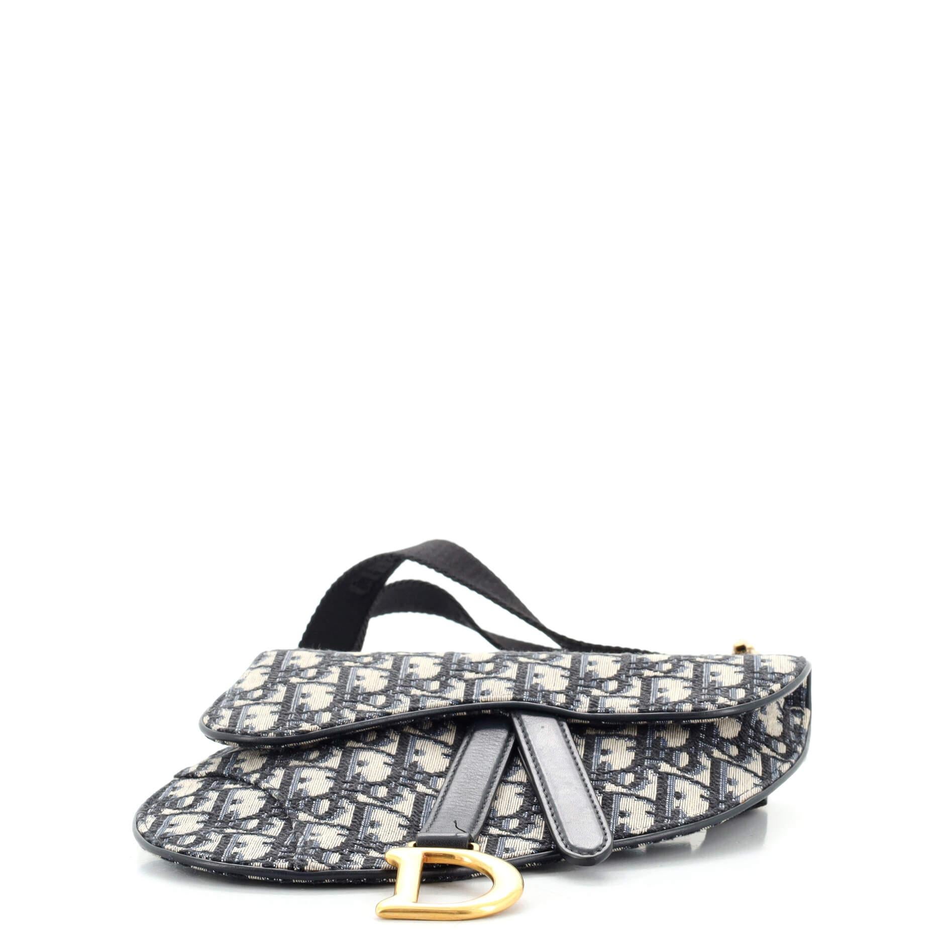 Women's or Men's Christian Dior Saddle Belt Bag Oblique Canvas