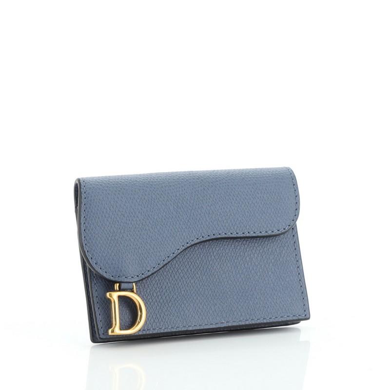Christian Dior Sattel Kartenetui Leder (Grau)