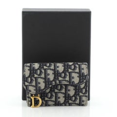 Christian Dior Saddle Card Case Oblique Canvas