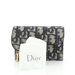 Christian Dior Saddle Card Holder Oblique Canvas