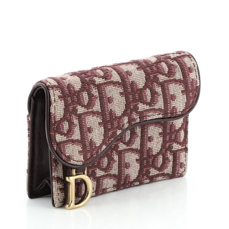 dior card holder saddle