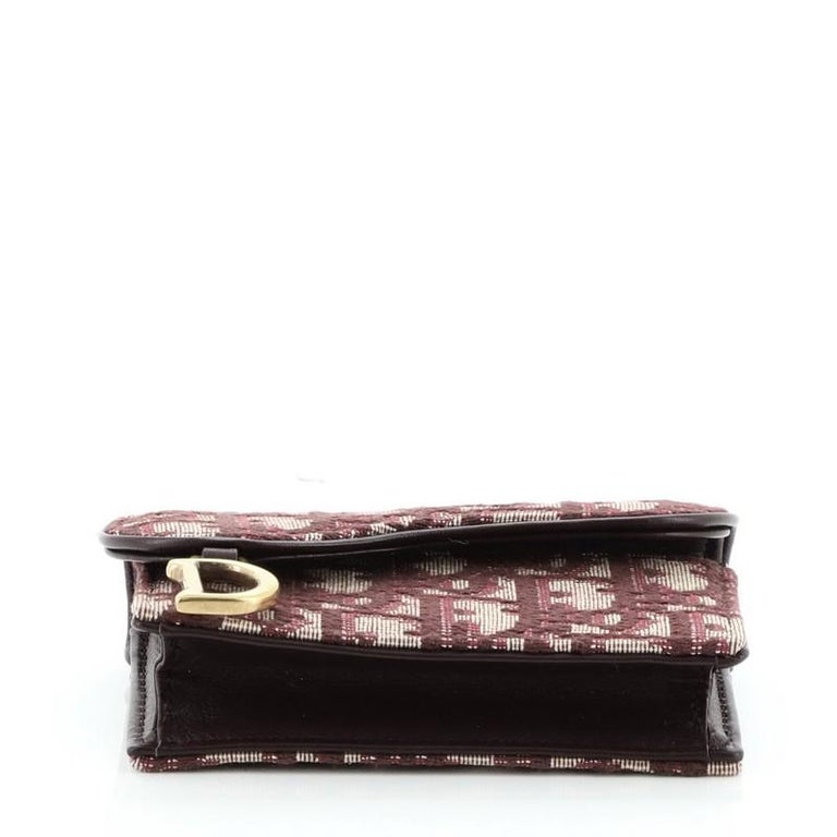 Christian Dior Saddle Card Holder Oblique Canvas at 1stDibs