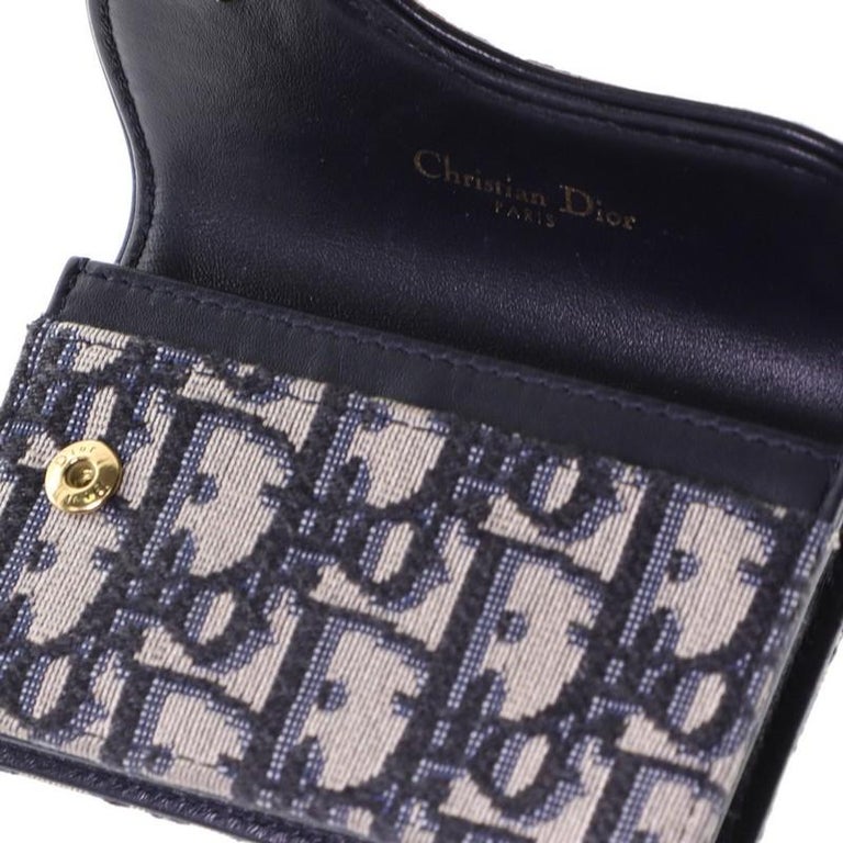 Christian Dior Saddle Card Holder Oblique Canvas at 1stDibs