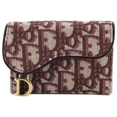 Christian Dior Saddle Card Holder Oblique Canvas