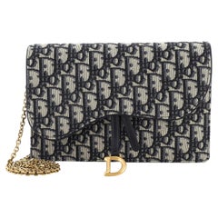 Christian Dior Saddle Chain Clutch Oblique Canvas