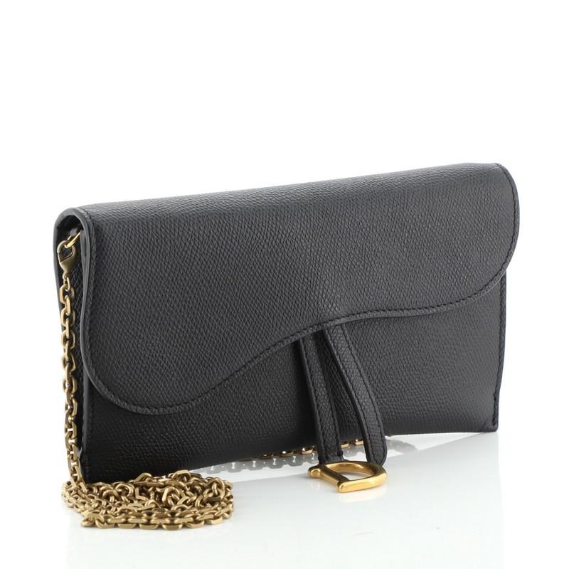 Dior saddle chain wallet sale