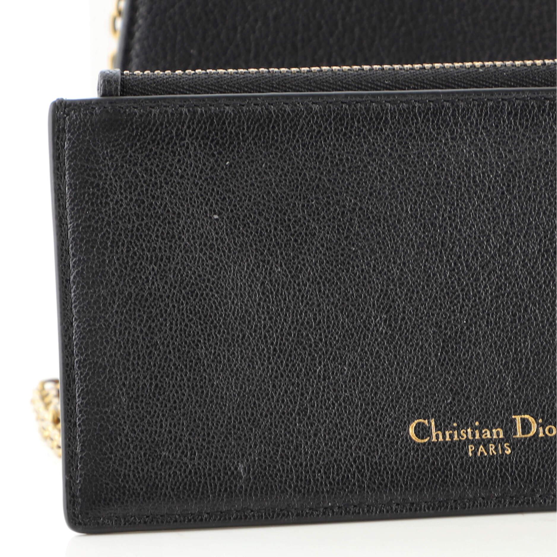 Christian Dior Saddle Chain Wallet Leather 2