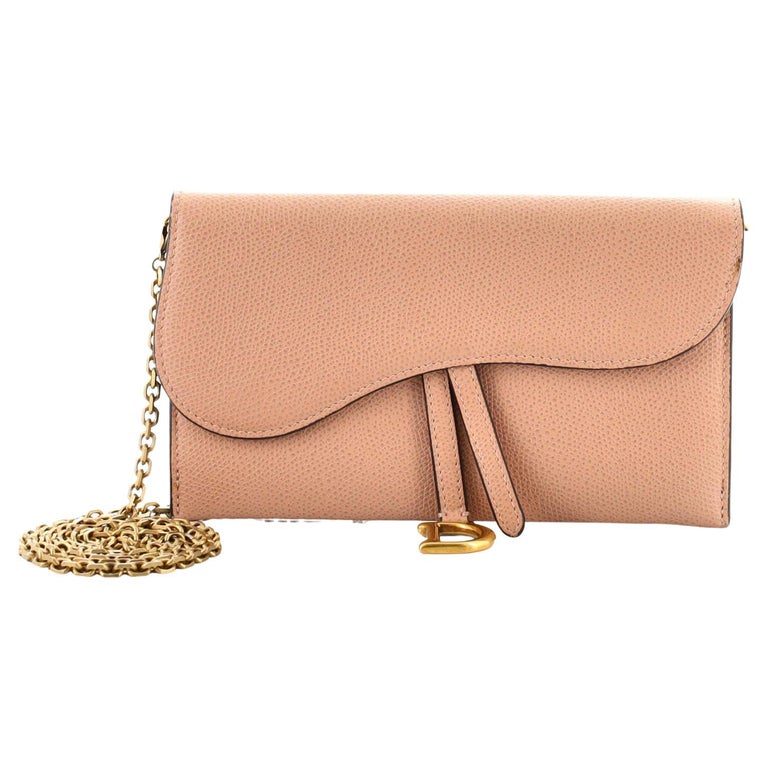 Christian Dior Saddle Chain Wallet Leather at 1stDibs