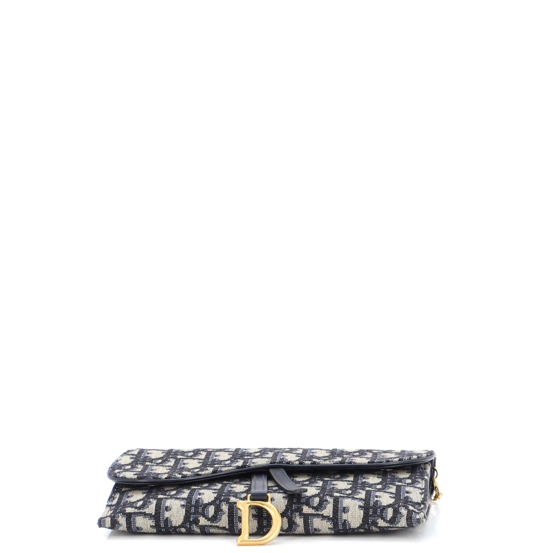 Christian Dior Saddle Chain Wallet Oblique Canvas 1