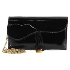  Christian Dior Saddle Chain Wallet Patent