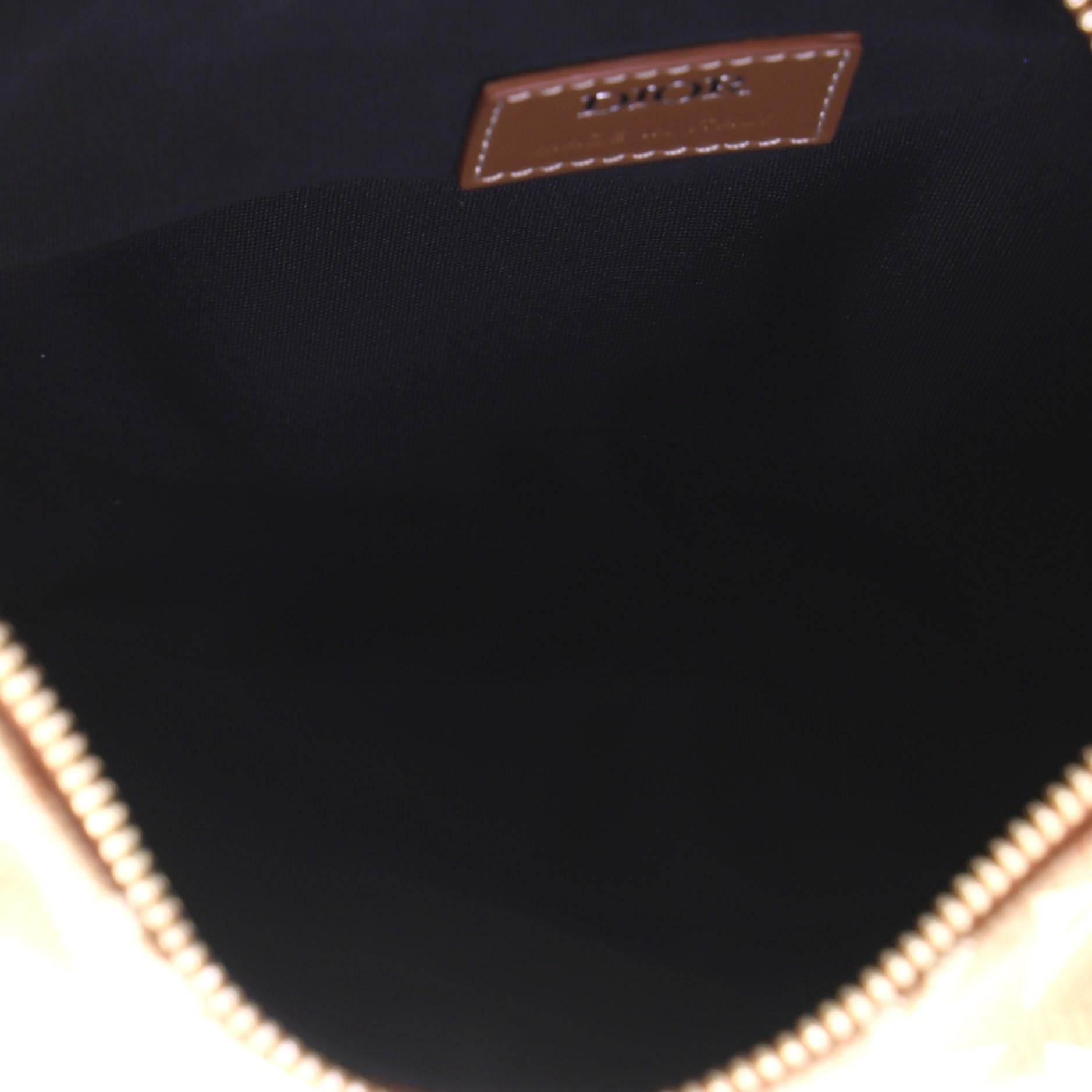 Brown Christian Dior Saddle Crossbody Bag CD Diamond Coated Canvas and Leather