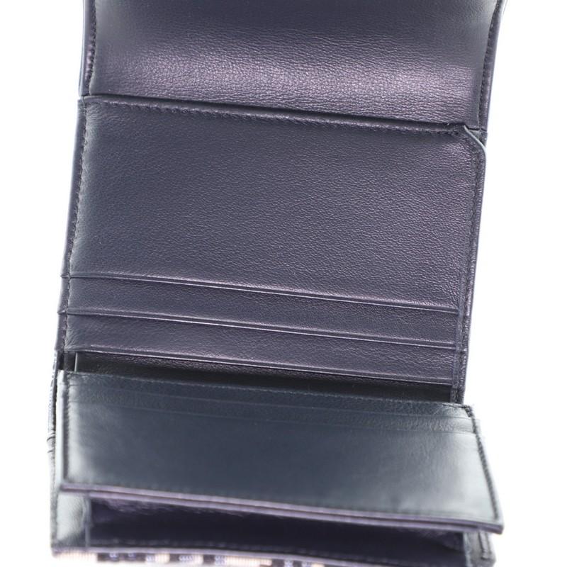 Black Christian Dior Saddle Flap Wallet Oblique Canvas Mini