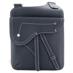 Christian Dior Saddle Flat Messenger Bag Leather