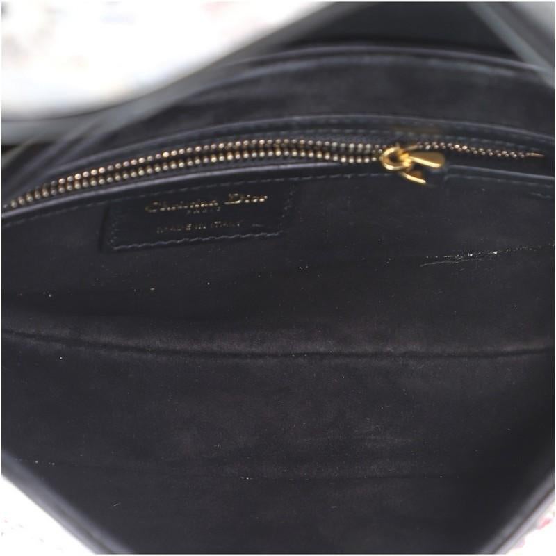 Gray Christian Dior Saddle Handbag Beaded KaleiDiorscopic Calfskin Medium