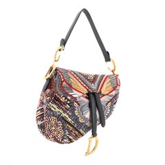 Christian Dior Saddle Handbag Embroidered and Beaded Fabric Medium