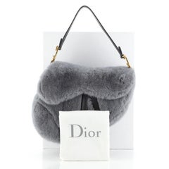 Christian Dior Saddle Handbag Fur Medium