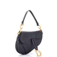 Christian Dior Saddle Handbag Leather Medium