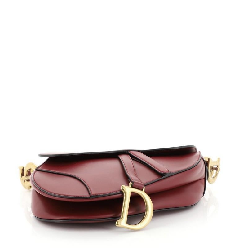 Christian Dior Saddle Handbag Leather Medium  In Good Condition In NY, NY
