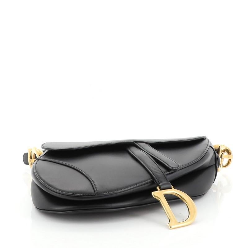Christian Dior Saddle Handbag Leather Medium In Good Condition In NY, NY