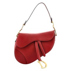 Christian Dior Saddle Handbag Leather Medium