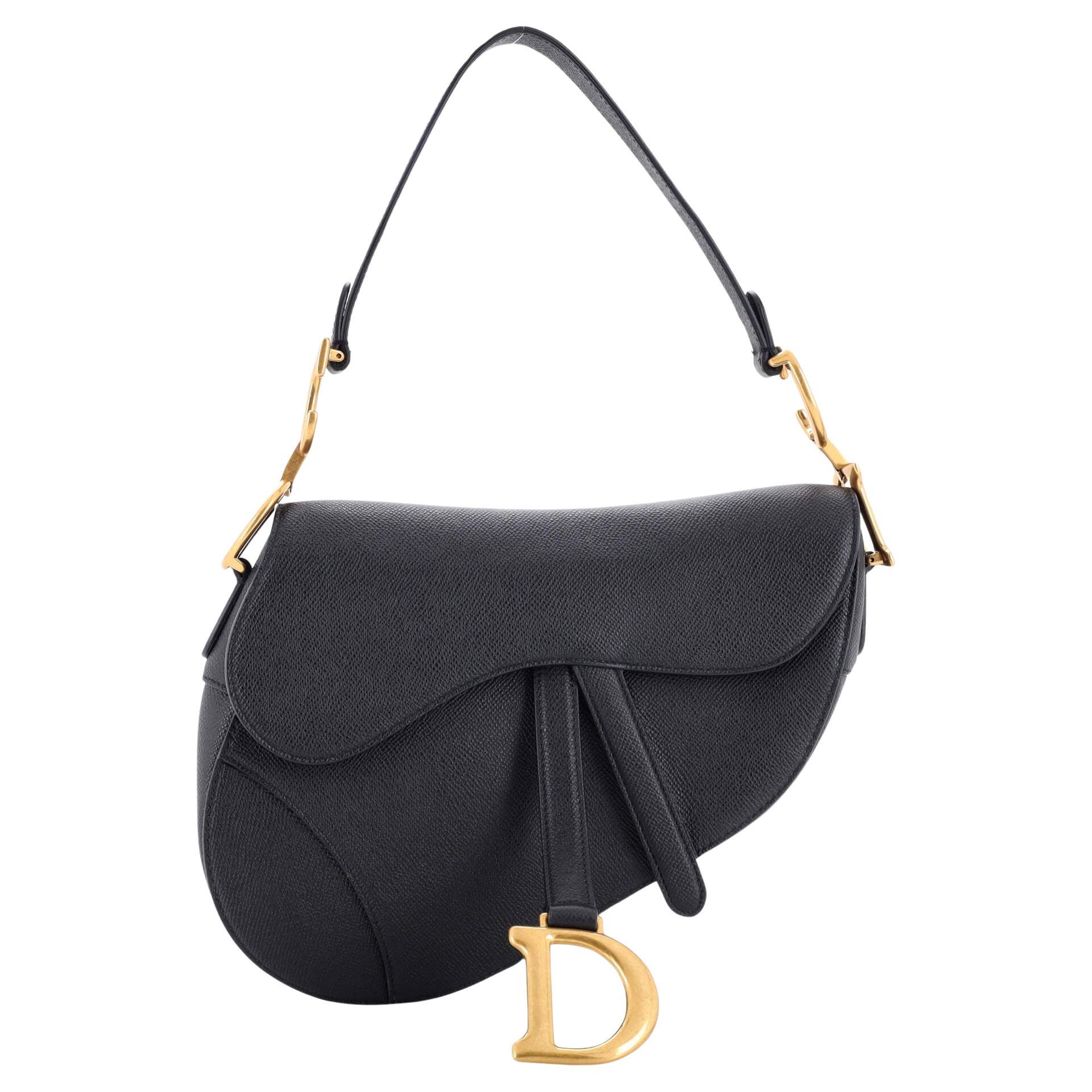 Christian Dior Saddle Handbag Leather Medium For Sale