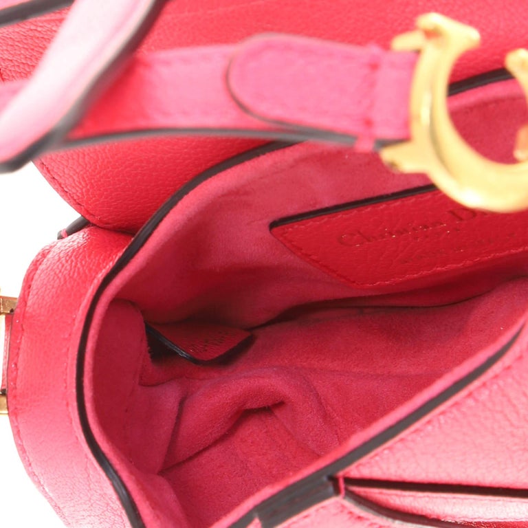 Christian Dior Saddle Handbag Leather Micro For Sale at 1stDibs