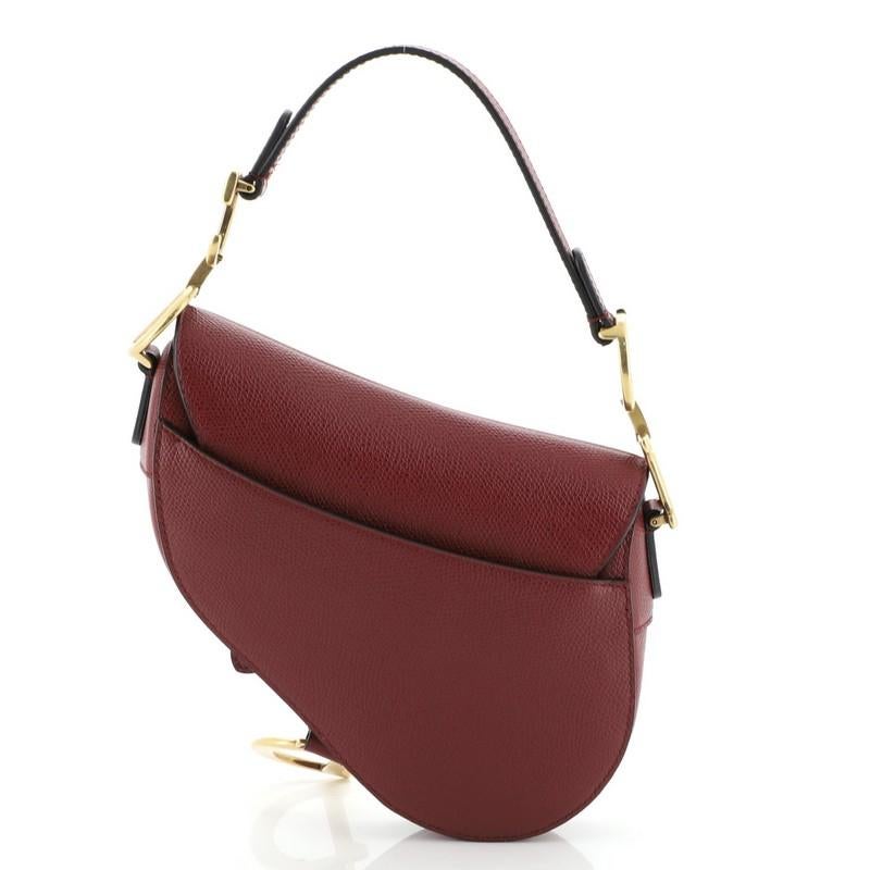 Christian Dior Saddle Handbag Leather Mini In Good Condition In NY, NY