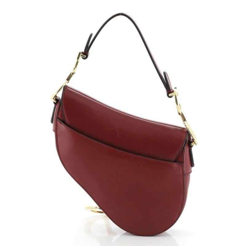 Christian Dior Saddle Handbag Leather Mini  In Good Condition In NY, NY