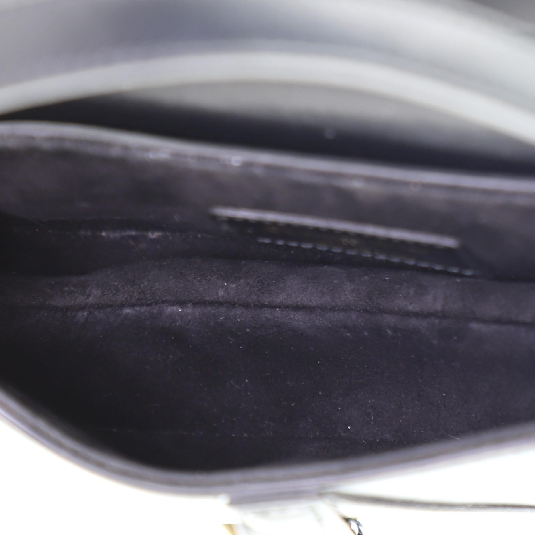 Black Christian Dior Saddle Handbag Leather Mini