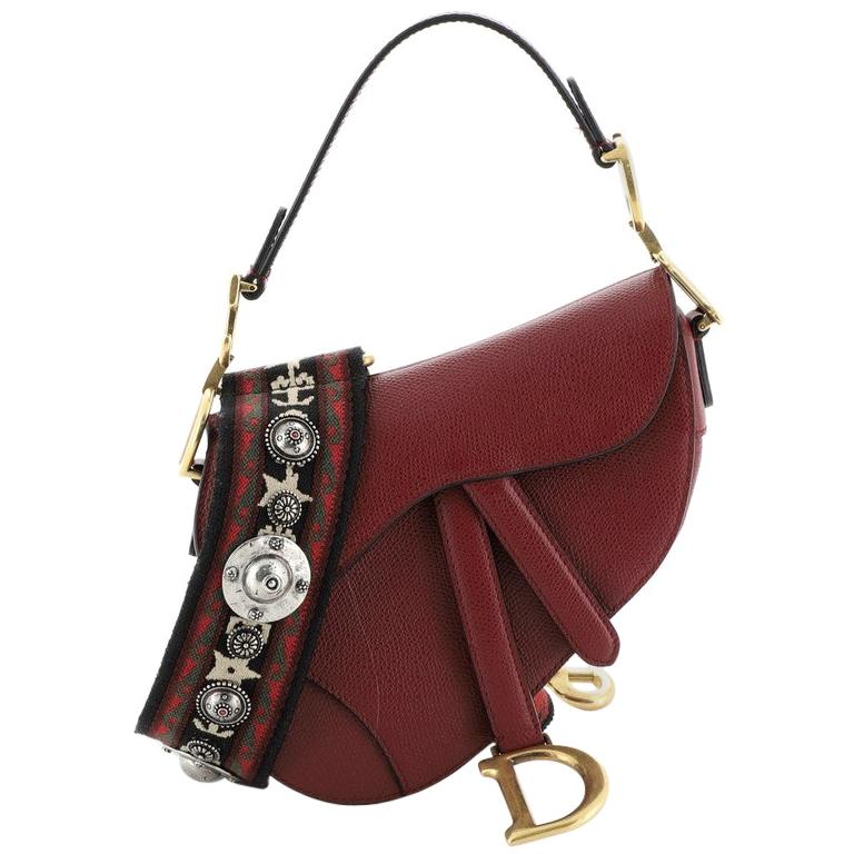 Christian Dior Saddle Handbag Leather Mini