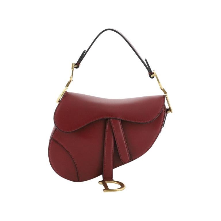Christian Dior Saddle Handbag Leather Mini