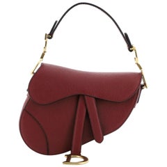Christian Dior Saddle Handbag Leather Mini