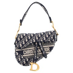 Christian Dior Saddle Chain Clutch Oblique Canvas at 1stDibs