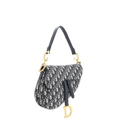 Christian Dior Saddle Handbag Oblique Canvas Medium