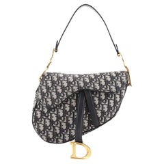 Christian Dior Saddle Handbag Oblique Canvas Medium