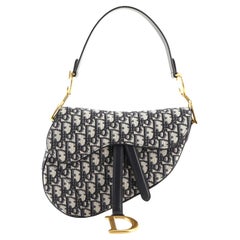 Christian Dior Saddle Handbag Oblique Canvas Medium