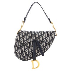 Christian Dior Saddle Handbag Oblique Canvas Medium