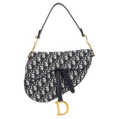 Christian Dior Saddle Handbag Oblique Canvas Medium