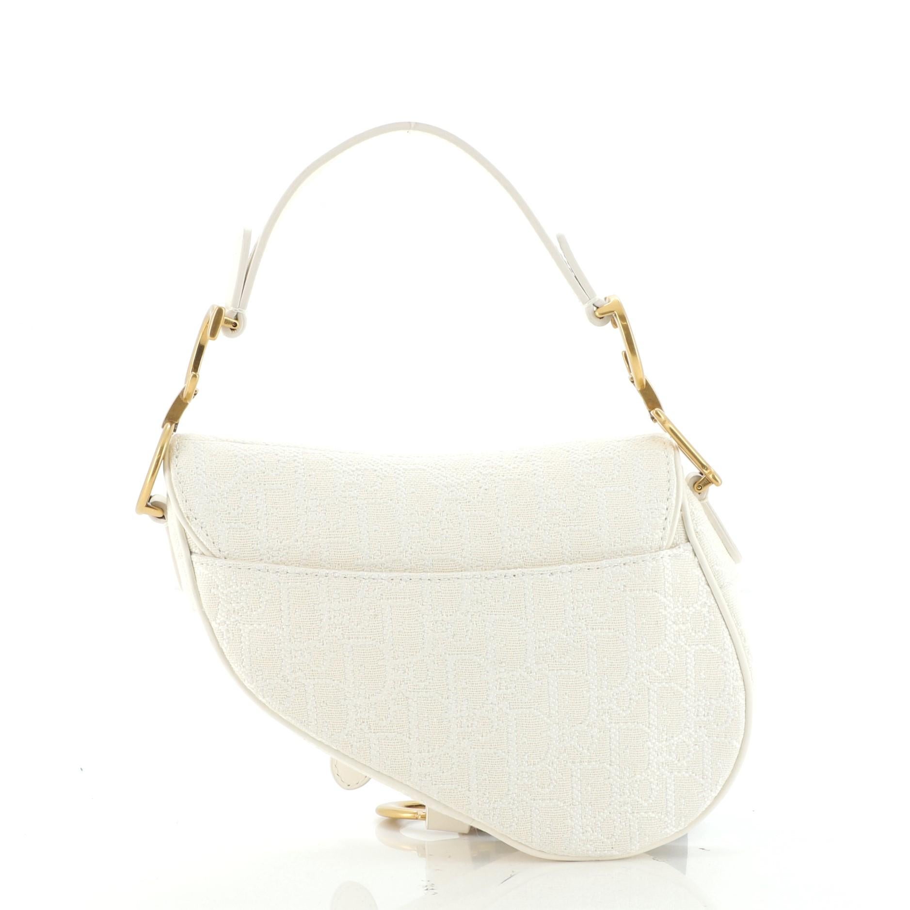 dior faux pearl and sequin saddle bag