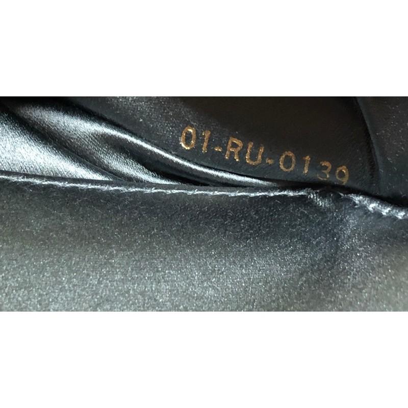 Gray Christian Dior Saddle Handbag Satin with Crystals Mini