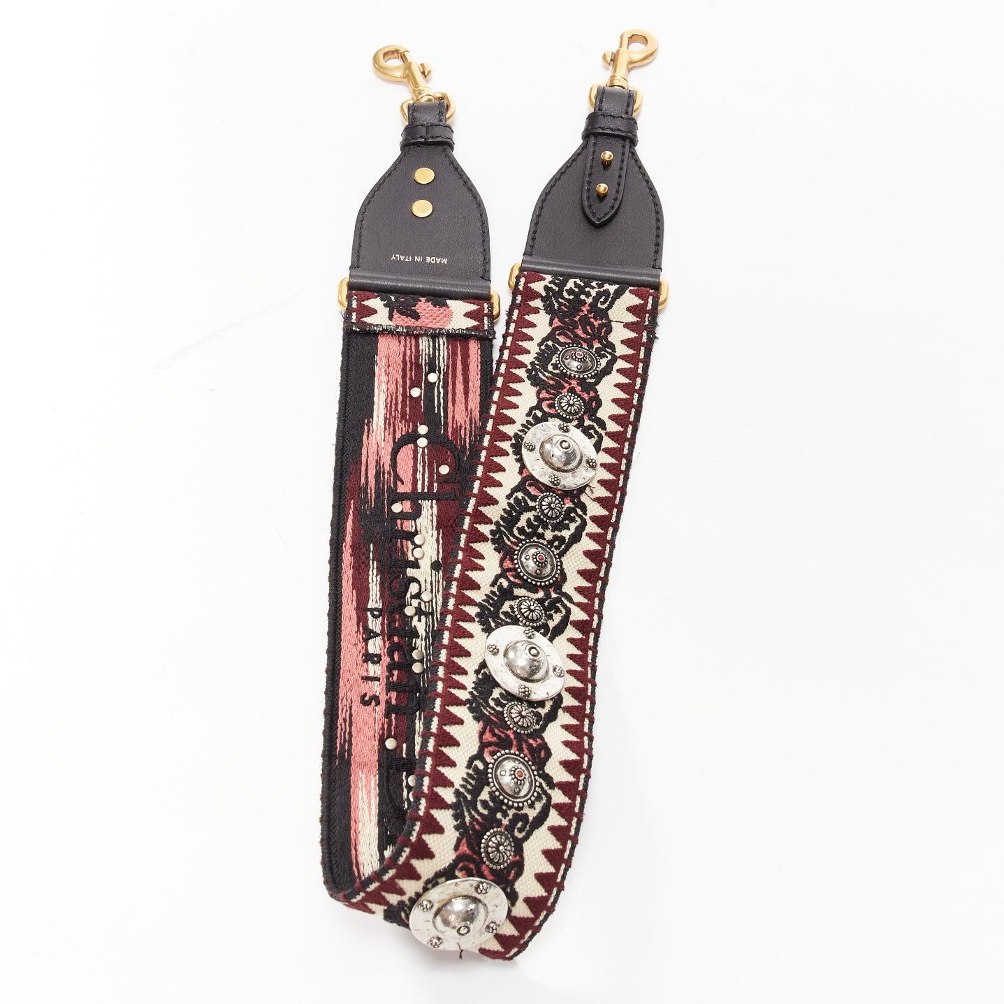 CHRISTIAN DIOR Saddle Limited Edition black colourful ethnic beads shoulder bag For Sale 5