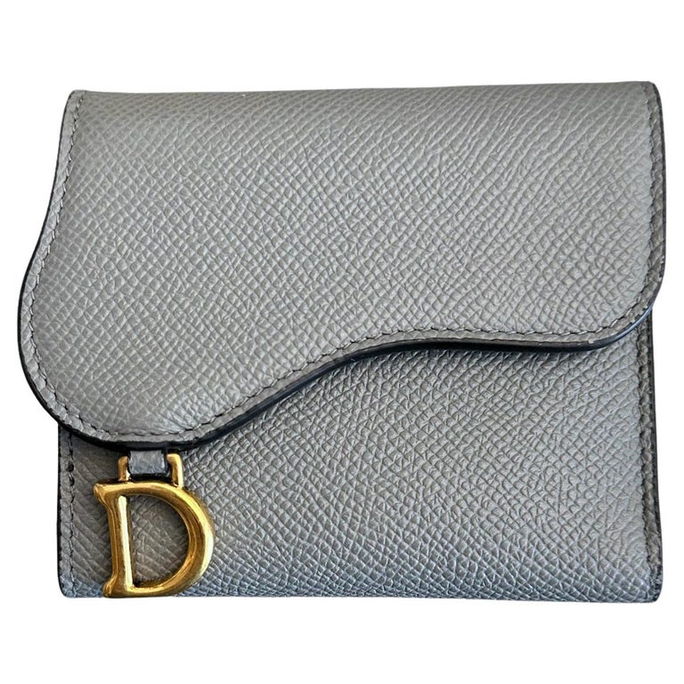 Christian Dior Blue 2019 Lady 5-GUSSET Card Holder French Purse