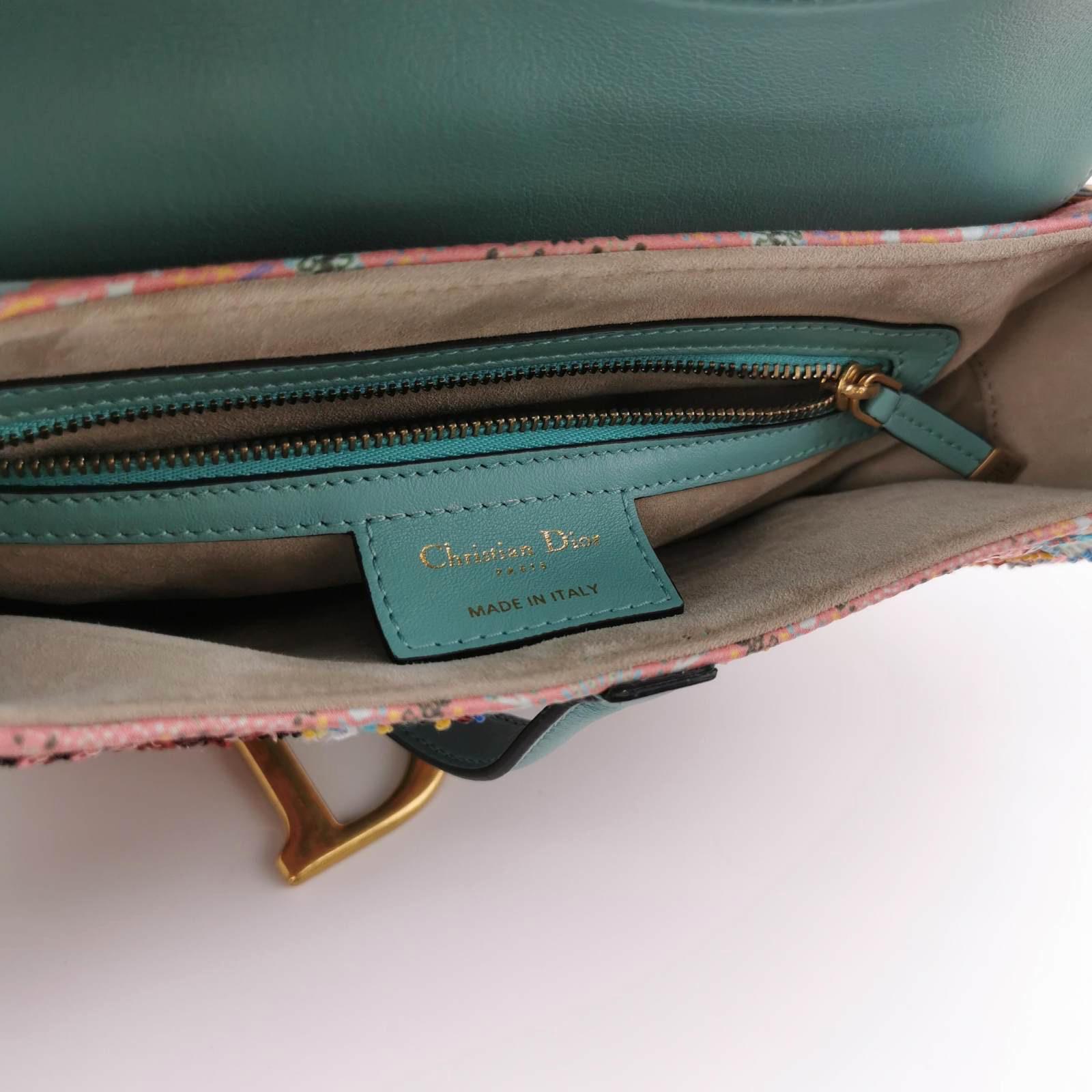 Christian Dior Saddle Medium Multicolor Beads and Calfskin Leather Shoulder Bag 3